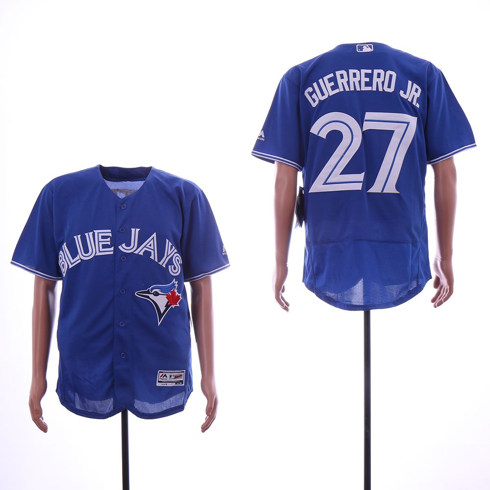 Men Toronto Blue Jays #27 Guerrero jr Blue Elite MLB Jerseys->toronto blue jays->MLB Jersey